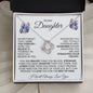 To My Daughter | Purple & Blue Butterfly | Love Knot Necklace