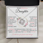 To My Beautiful Daughter | Pink Flowers | I Will Love You | Love Knot Necklace