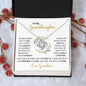 To My Granddaughter | Love Grandma | Greenery/circle | Love Knot Necklace