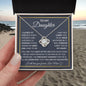To My Daughter | Grey Background/Gold Box | Love Mom | Love Knot Necklace