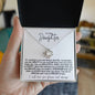 To My Daughter | White Background/Black Letters | Love Knot Necklace