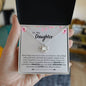 To My Daughter | Braver | Smarter | Stronger | Loved | Love Knot Necklace
