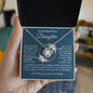 To My Beautiful Daughter | Pages Of Life | Pink Flowers | Love Knot Necklace