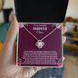 To My Beautiful Daughter | Customizable Name | Purple Background | Love Knot Necklace