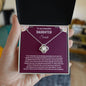 To My Beautiful Daughter | Customized Name | Purple Background | Pink Hearts | Love Knot Necklace
