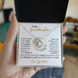 To My Granddaughter | Love Grandma | Greenery/circle | Love Knot Necklace