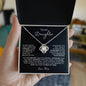 To My Daughter | Love Mom | Black Background | Love Knot Necklace