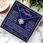 To My Daughter | Navy Background/Gold Box | Love Mom | Love Knot Necklace