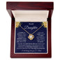 To My Daughter | Navy Background/Yellow Flowers | Love Dad | Love Knot Necklace