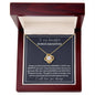 To My Beautiful Bonus Daughter | Grey Background w/White Square Border | Love Knot Necklace