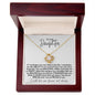 To My Daughter | White Background/Black Letters | Love Knot Necklace