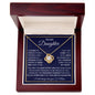 To My Daughter | Navy Background/Gold Box | Love Mom | Love Knot Necklace