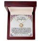 To My Daughter | Purple Flowers/Black Lettering | Love Knot Necklace