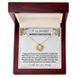 To My Beautiful Bonus Daughter | White Background w/Flowers | Love Knot Necklace