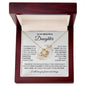 To My Beautiful Daughter | Love You Forever & Always | White w/Pink Flowers | Love Knot Necklace