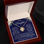 To My Daughter | Navy Background/White Flowers | Love Dad | Love Knot Necklace