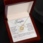 To My Precious Daughter | Pink Flowers/Words | Love Knot Necklace
