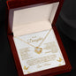 To My Daughter | Love Mom | White Background w/Gold Butterflies | Love Knot Necklace
