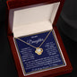 To My Daughter | Navy Background/Gold Box | Love Mom | Love Knot Necklace