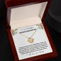 To My Beautiful Bonus Daughter | White Background w/Flowers | Love Knot Necklace
