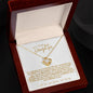 To My Daughter | White Background/Gold Letters | Love Knot Necklace