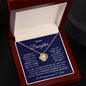 To My Daughter | Navy Background | Love Dad | Love Knot Necklace