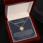 To My Beautiful Bonus Daughter | Grey Background w/Border | Love Knot Necklace