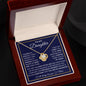To My Daughter | Navy Background/Gold Box | Love Mom | Love Knot Necklace
