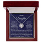 To My Daughter | Navy Background/Gold Box | Love Mom | Love Knot Necklace