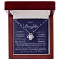 To My Daughter | Navy Background | Love Dad | Love Knot Necklace