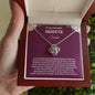 To My Beautiful Daughter | Customized Name | Purple Background | Pink Hearts | Love Knot Necklace