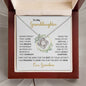 To My Granddaughter | Love Grandma | Greenery/circle | Love Knot Necklace