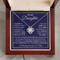 To My Daughter | Navy Background/Gold Box | Love Mom | Love Knot Necklace
