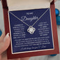 To My Daughter | Navy Background | Love Dad | Love Knot Necklace