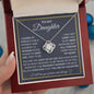 To My Daughter |Grey Background/Gold Box | I Will Love You | Love Knot Necklace
