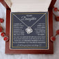 To My Daughter |Grey Background/Gold Box | I Will Love You | Love Knot Necklace