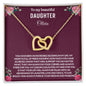 To My Daughter | Customized Name | Purple Background | Interlocking Hearts