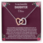 To My Daughter | Customized Name | Purple Background | Interlocking Hearts
