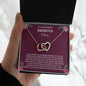 To My Daughter | Customized Name | Purple Background | Interlocking Hearts