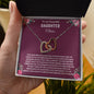 To My Daughter | Customized Name | Purple Background | Interlocking Hearts