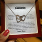 To My Beautiful Daughter | Customizable Signature | Interlocking Heart Necklace