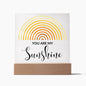 You Are My Sunshine | Rainbow Sun | Square Plaque
