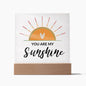 You Are My Sunshine | Orange Sun & Heart | Square Plaque