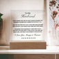 To My Husband | I Love You Always & Forever Square Acrylic Plaque | Heart Line