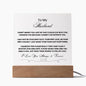 To My Husband | I Love You Always & Forever Square Acrylic Plaque | Heart Line