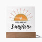 You Are My Sunshine | Orange Sun & Heart | Square Plaque