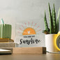 You Are My Sunshine | Orange Sun & Heart | Square Plaque