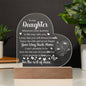 To My Daughter | Acrylic Heart | White Letters | Plaque or Night Light | Flower