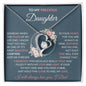 To My Precious Daughter | Pink Flowers/Blue Background | Love Dad | Forever Love Necklace