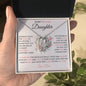 To My Precious Daughter | Pink Flower Heart | Love Dad | Forever Love Necklace